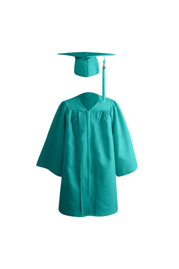 Fesfesfes Childrens Graduation Performance Suit Set Size 3-8 Years Long Sleeve Bachelor Blouses Solid Color Round Neck Zip-Up Long Clothes with a Bachelor Hat