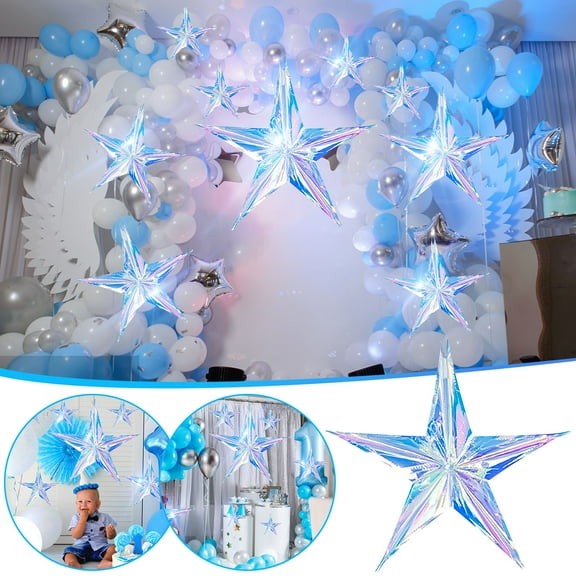 Mikilon Christmas Decorations Christmas Wreath Decoration Shopping Mall Window Simulation Christmas Flower Christmas Wreath Home Decoration Five-Pointed Star Multicolor
