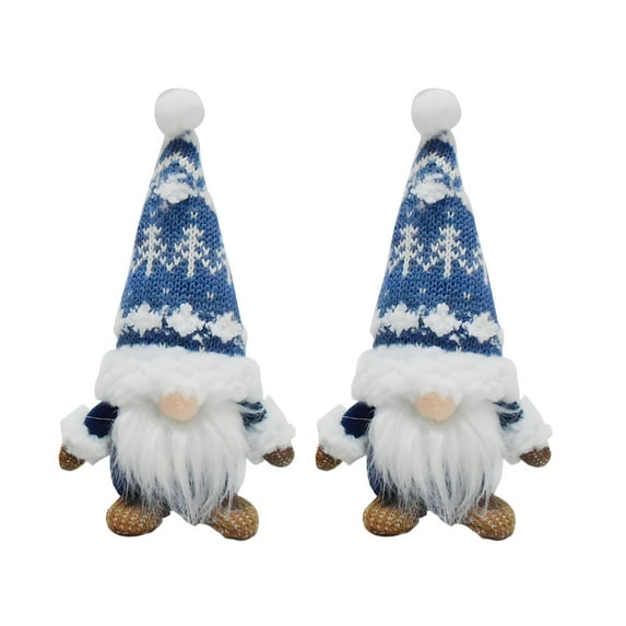 Christmas Decorations New Christmas Ornament Dwarf Doll Blue Faceless Doll Snowflake Rudolf Goblin Christmas Decoration Two Installations Very Cute Blue