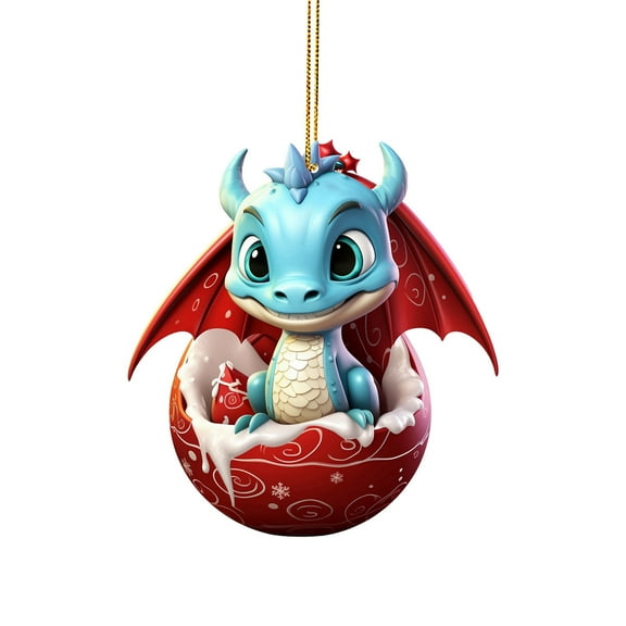 Mikilon Christmas Decorations Party Christmas Cute Incubate Flying Dragon Baby Christmas Unique Shape Christmas Tree Hanging Decoration C