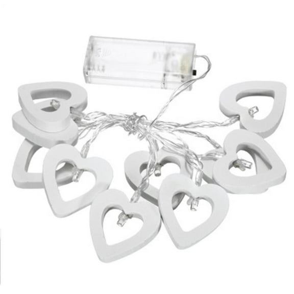 Mikilon Christmas Lights, 1 meter long 10 lights heart-shaped LED party decoration warm white string light, WH