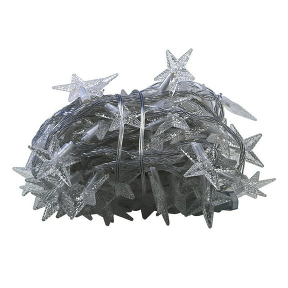 Mikilon Christmas Lights, 40 LED Star And Spherical Shaped String Lights 20 FT Christmas Lights Battery Operated For Indoor & Outdoor, Party, Wedding And Holiday Decorations, White