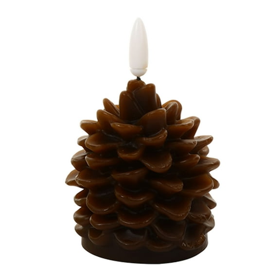 Taotanxi Christmas Pinecone Candle Flameless Acorn Decoration Led Pinecone Candle Pinecone Decoration Battery Operated Candle For Thanksgiving Christmas Decorations (Brown)