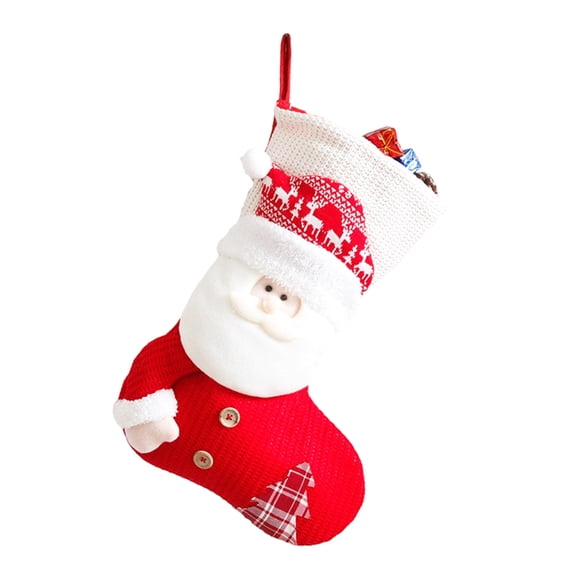 Mikilon Christmas Ornament Decorations, Christmas Socks Gift Bags Christmas Decorations Ornaments Christmas Santa Claus Snowman Socks Candy Bag, A