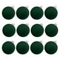 thumbnail image 1 of Mikilon Christmas Tree Decorations, 12 Pcs Velvet Christmas Balls Flocked Christmas Tree Ball Ornaments Plastic Balls Xmas Decorative Hanging Ornaments Christmas Tree Decoration 2.36 Inch, Green, 1 of 7