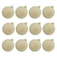 thumbnail image 1 of Mikilon Christmas Tree Decorations, 12 Pcs Velvet Christmas Balls Flocked Christmas Tree Ball Ornaments Plastic Balls Xmas Decorative Hanging Ornaments Christmas Tree Decoration 2.36 Inch, Beige, 1 of 6
