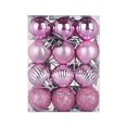 thumbnail image 1 of Christmas Tree Decorations, 30mm Christmas Xmas Tree Ball Bauble Hanging Home Party Ornament Decor 24PC, Pink, 1 of 9