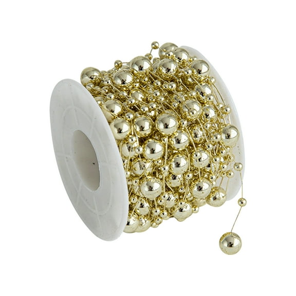 Mikilon Christmas Tree Decorations, Electroplated Bead Chain Christmas Tree Decoration DIY Material Hanging Christmas Scene Layout, gold