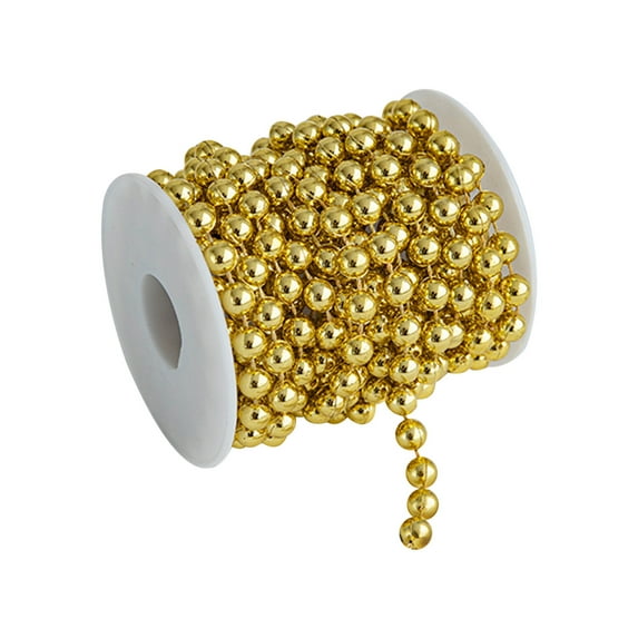 Mikilon Christmas Tree Decorations, Electroplated Bead Chain Christmas Tree Decoration DIY Material Hanging Christmas Scene Layout, golden