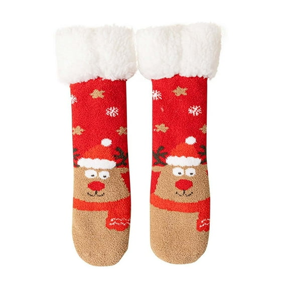 Mikilon Christmas Winter Baby Socks Fall and Winter Thicken Non-slip Keep Warm Comfortable Socks