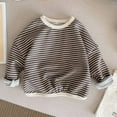 thumbnail image 1 of Mikilon Cute Clothes for Little Girls Size 1-6 Kids Long Sleeve Striped Shirts Fall and Winter Kids Round Neck Tops, 1 of 3