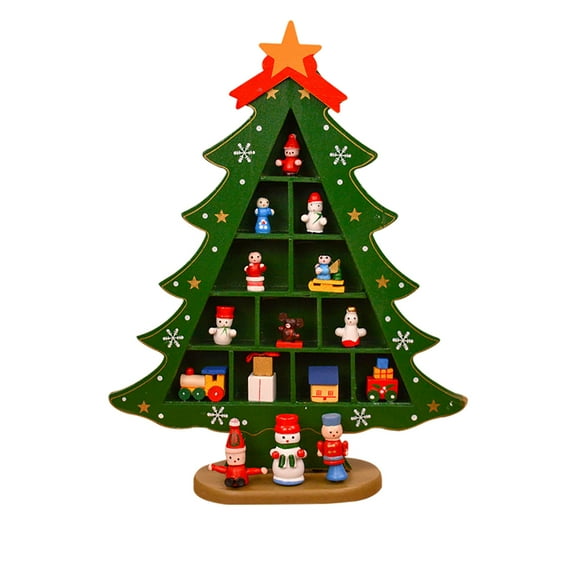 Mikilon Decor Christmas Decorations Home Ornaments, Div Wooden Christmas Tree Desktop Decoration Ornaments Christmas, A