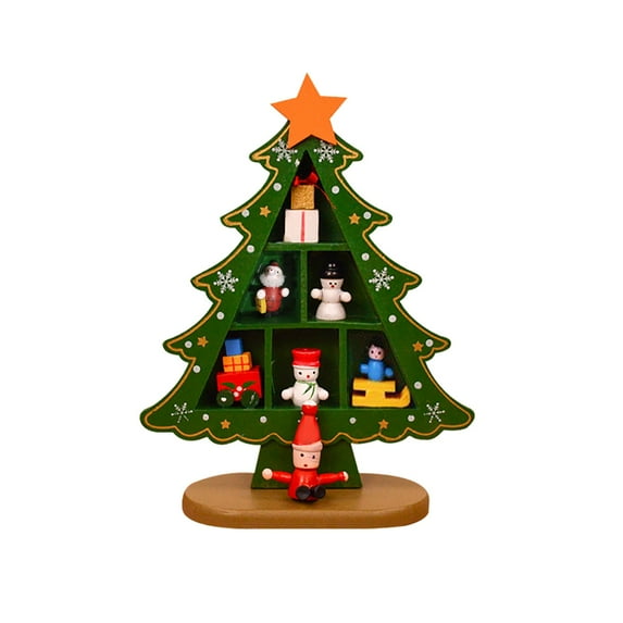 Christmas Decorations Home Ornaments, Div Wooden Christmas Tree Desktop Decoration Ornaments Christmas, B