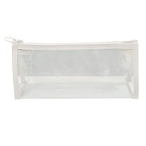 Clear Pen Pouch Transparent Marker Pouch with Zipper, Exam Pencil Storage Bag, Organizer for Students Teen 4.13 x 8.6 inches White
