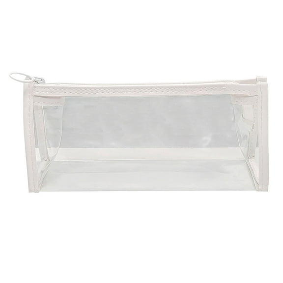 Clear Pen Pouch Transparent Marker Pouch with Zipper, Exam Pencil Storage Bag, Organizer for Students Teen 4.13 x 8.6 inches White