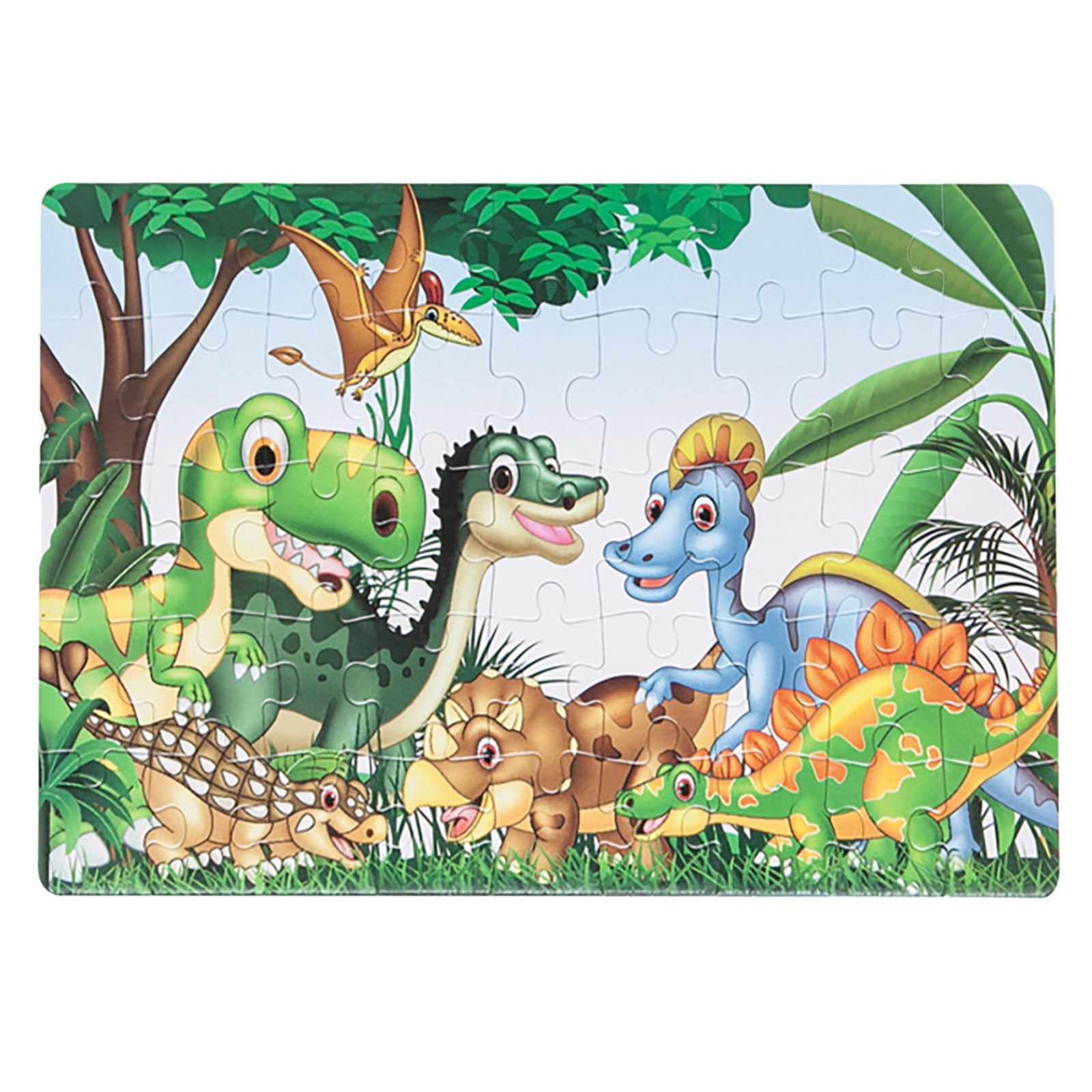 Mikilon Dinosaur Jigsaw Puzzle for Toddlers Kids Age 3 4 5+ Year Old, Floor Puzzle Montessori Preschool Learning Toys, Christmas Birthday Gift Toys for Girls Boys 3-6 Years