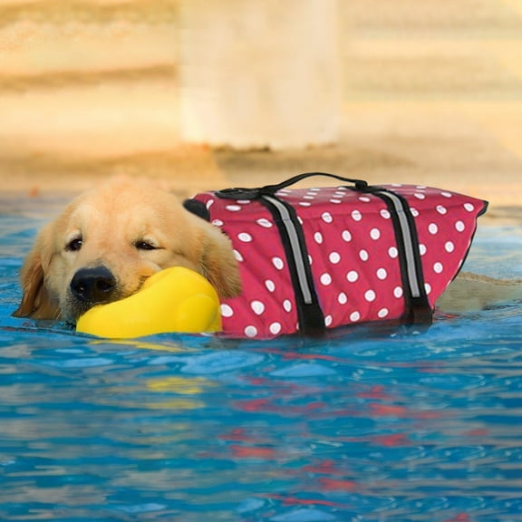 Mikilon Dog Life Jacket, Reflective Adjustable Dog Life Vest With Rescue Handle for Swimming And Boating, Ripstop Pet Safety Life Preserver for Small, Medium And Large Dogs