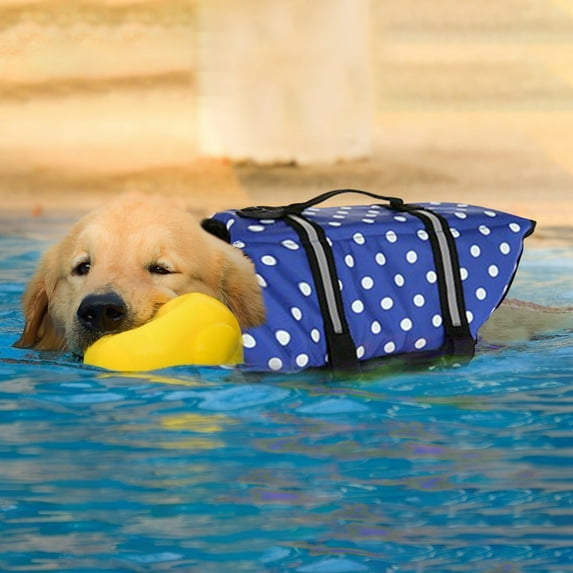 Dog Life Vest, Dog Life Jacket With Double Rescue Handles And Reflective Stripes, Adjustable High Visibility Swimming Safety Vest, Pet Life Preserver Lifesaver for Small Medium Large Dogs