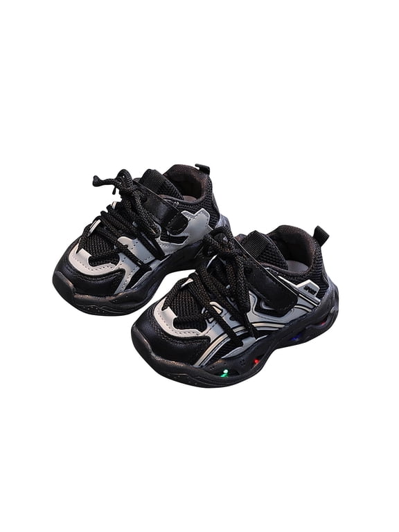 Mikilon Fall Girls Luminous Lighting Shoes Size 6 Months-8 Years Patchwork Color Breathable Sports Shoes Versatile Casual Shoes