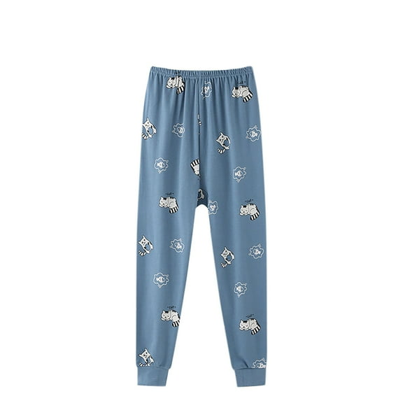 Mikilon Fall New Warm Sleeping Pants for Kids Size 8-12 Years Cute Graphic Print Elastic Waist Pants Comfortale Loose Pajamas Pants