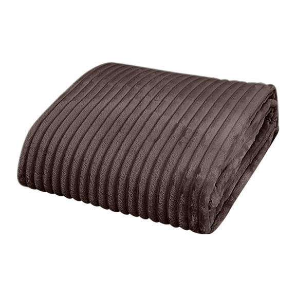 Mikilon Flannel Fleece Throw Blanket, 39 x 59 Inch Soft Fluffy Velvet Blanket, Sofa Blanket for All Season, Warm and Lightweight Coffee