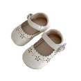 thumbnail image 1 of Mikilon Girl's Princess Shoes Size 5-10 Months Soft Sole Comfortable Shoes Solid Color Faux-Leather Shoes, 1 of 7