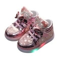 thumbnail image 1 of Mikilon Girls Bow Princess Shoes Size 6-8 Years Fall and Winter Luminous Lighting Shoes Casual Versatile Shoes, 1 of 9