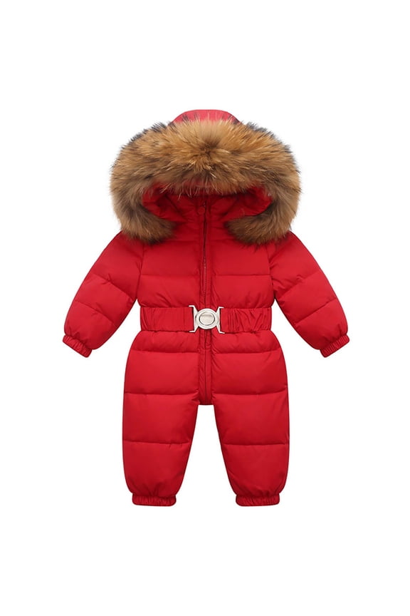 Girls and Boys Ski Jacket Size 1-5 Years Casual Plus Velvet and Thicken Hooded Jackets Comfortable Fashion Long Sleeve Coats Solid Color Graphic Thermal Clothes