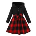 thumbnail image 1 of Mikilon Girls Cable Knit Mock Neck Sweater Dress Fall Winter Long Sleeve Dresses 5-14 Years, 1 of 9
