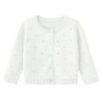 thumbnail image 1 of Mikilon Girls Cardigan Sweaters Size 6 Months-5 Years Comfortable Solid Color Long Sleeve Button-Up Knitted Sweaters Spring and Fall Cute Clothes, 1 of 1