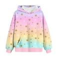 thumbnail image 1 of Mikilon Girls Clothes Size 6 Casual Cute Printed Round Neck Clothes Solid Color Graphic Tops Fall and Winter Comfortable Long Sleeve Clothes with Pocket, 1 of 3