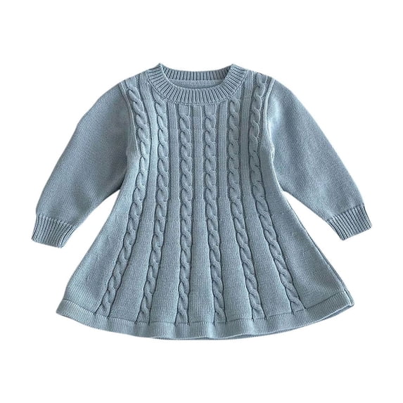 Mikilon Girls Fall Dress Size 6 Months-5 Years Comfortable Sweet Princess Dress Casual Solid Color Ruffled Cute Dress Chirstmas Day Long Sleeve Dress