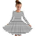 thumbnail image 1 of Mikilon Girls Fashion Striped Dresses Size 4-13 Years Long Sleeve Round Neck Long Dresses Casual Comfortable Daily Clothes, 1 of 4