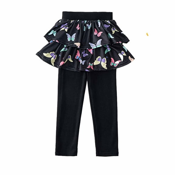 Mikilon Girls Folral Underpants Elastic Waist Leggings Comfortable Sweet ‌Trousers‌ Soft Adorable Fall Pants Can Be Wear Outside