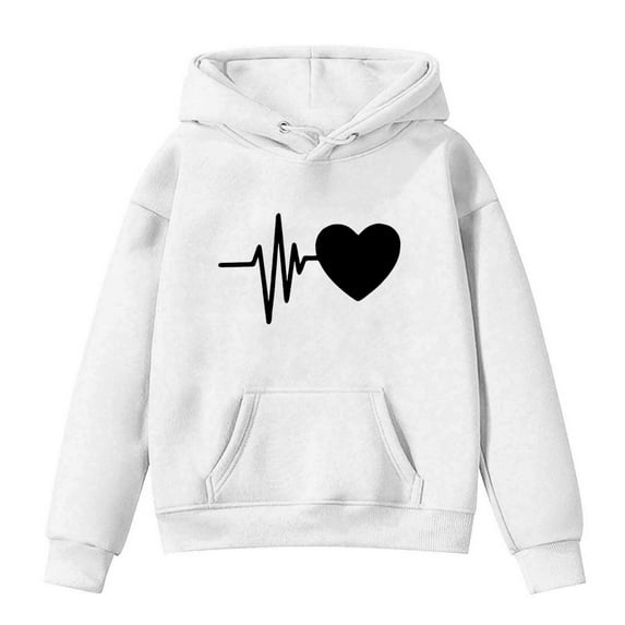 Mikilon Girls Long Sleeve Shirts Size 1-14 Casual Pullover Hoodie Sweatshirts Solid Color Graphic Fashion Soft Clothes Fall and Winter Comfortable Round Neck Shirts