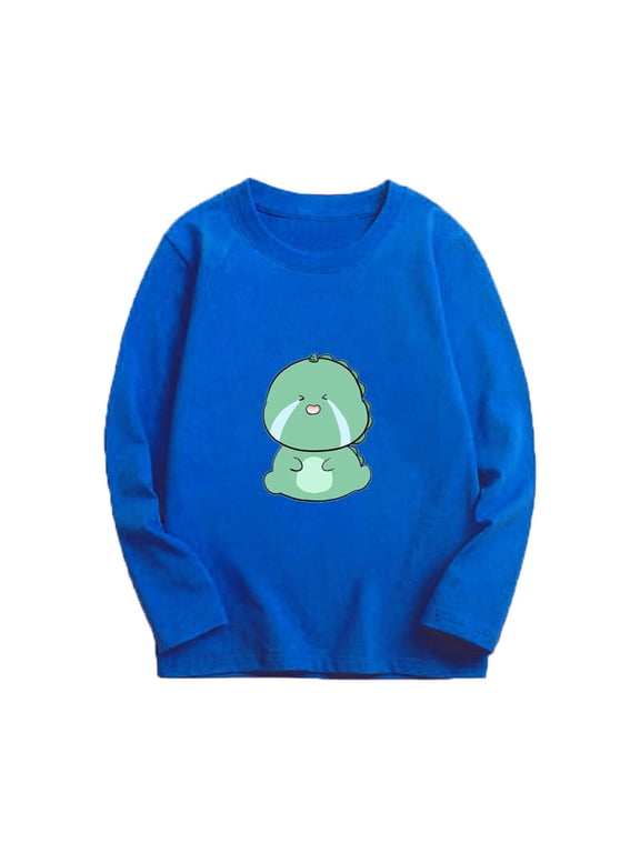 Girls Long Sleeve Shirts Size 8-14 Solid Color Graphic Casual Sofy Undershirts Comfortable Round Neck Tops Fall and Winter Printed Tops for Kids