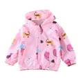 thumbnail image 1 of Mikilon Girls New Jackets Floral Print Zipper Hooded Tops Spring and Fall Double Layer Windproof Jackets ,Size 3-8 Years, 1 of 3