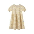 thumbnail image 1 of Mikilon Girls' Puff-sleeved Holiday Dress Size 3-9 Years Round-Neck Floral Ruffled Dress Sweet Comfortable Dress, 1 of 7