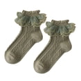 thumbnail image 1 of Mikilon Girls' Solid Color Lace Lace Cotton Socks Spring Summer Winter Thick Socks Little Girls' Black Dance Socks Princess Socks, 1 of 3