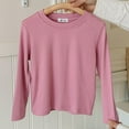 thumbnail image 1 of Mikilon Girls Tops Size 7-8 Solid Color Casual Undershirts Long Sleeve Round Neck Pullover Shirts Fall and Winter Comfortable Tops for Kids, 1 of 4