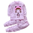thumbnail image 1 of Mikilon Girls and Boys Clothing Sets Size 1-6 Years Cute Printed Round Neck Long Sleeve Tops Elastic Waist Polka Dots Pants Thermal Outfit Sets, 1 of 3