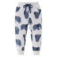 thumbnail image 1 of Fesfesfes Girls and Boys Print Pants Size 1-6 Years Winter Plus Velvet and Thicken Pants Comfortable Elastic Waist Warm Jogger Pants, 1 of 9