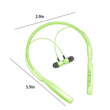 Mikilon Halloween Christmasa Gift Earphones Wireless Bluetooth Headset Neck Type Stereo Noise Reduction Universal Plug-In Card Sport Ear Headset Mic Gray