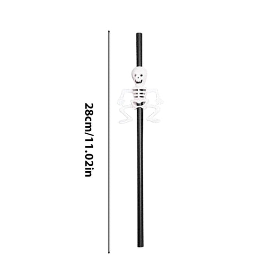 Halloween Decorations, 10PCS Halloween Decorations Bar Ktv Restaurant Party Halloween Decoration Pumpkin Skull Straws Halloween Straws, Plastic, C