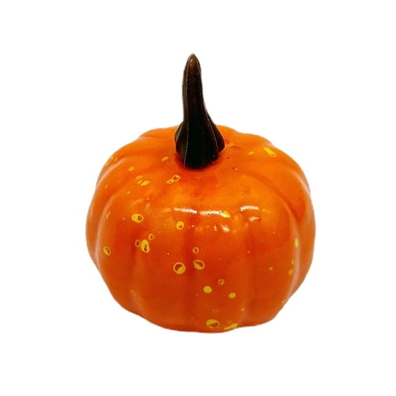 Mikilon Halloween Decorations, 12 Pack Small Artificial Lifelike Cucurbit Fall Crop Mini Pumpkins for Home Garden, Thanksgiving or Halloween Decoration, Yellow