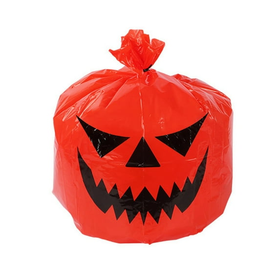 Halloween Decorations, 3pc Halloween Leaf Bag Garden Pe Outdoor Decoration Garbage Bag, Plastic, orange