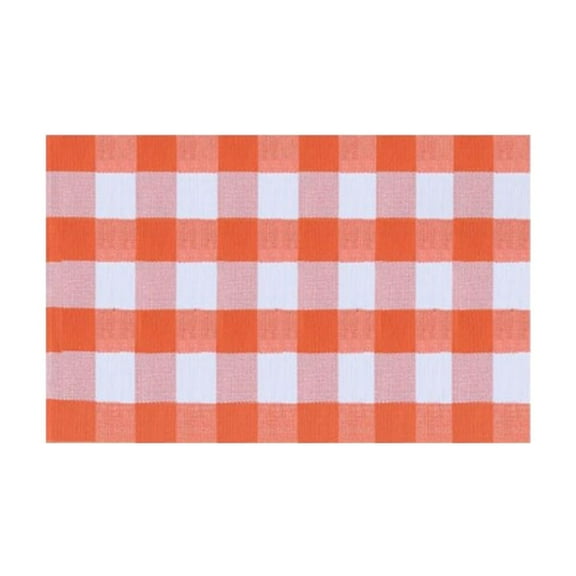 Mikilon Halloween Decorations Fall Outdoor Rug Orange Plaid Outdoor Rug Hand-Woven Check Rug Layered Doormats For Front Door/Front Porch/Farmhouses/Entryway/Patio Orange