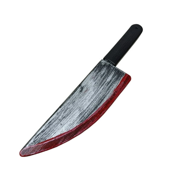 Halloween Decorations Gruesome Halloween Props Bloody Blow-Molded Fruit Knife Toy Plastic Fake Butcher's Knife for Pranks Costume Parties Performance Multicolor