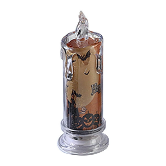 Mikilon Halloween Decorations, Halloween Candles Lighted Lamp Battery Operated Flameless Candle Table Centerpiece for Indoor Home Halloween Party, Battery Included, Plastic, E