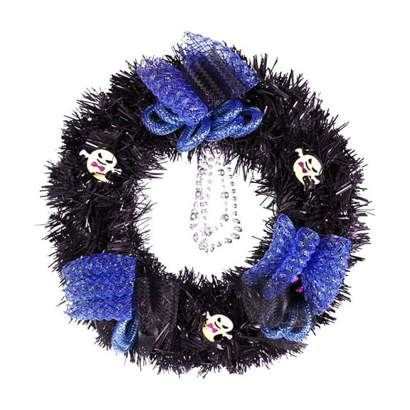 Mikilon Halloween Decorations Halloween Front Door Wreath Spooky Halloween Dark Ghost Wreath For Indoor And Outdoor Home Party Decorations Black